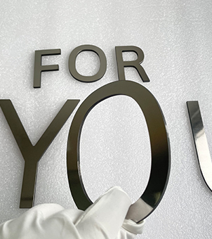 stainless steel silver lettering