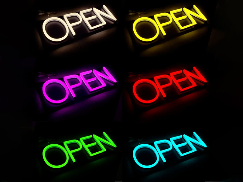 Satinsign lance de nouveaux panneaux ouverts en acrylique à LED pour vente en gros et au détail