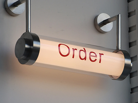 Acrylic Cylindrical Light Box Sign